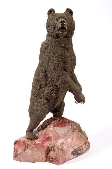 Russian Bronze Model of a Standing Bear Russia, late 19th century