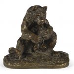 Christophe Fratin 1800-1864 FRENCH OURS JOUEUR DE CORNEMUSE (BEAR PLAYING PIPES)