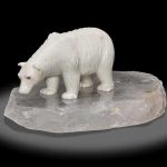 Dolomite Carving of a Polar Bear by Georg O. Wild
